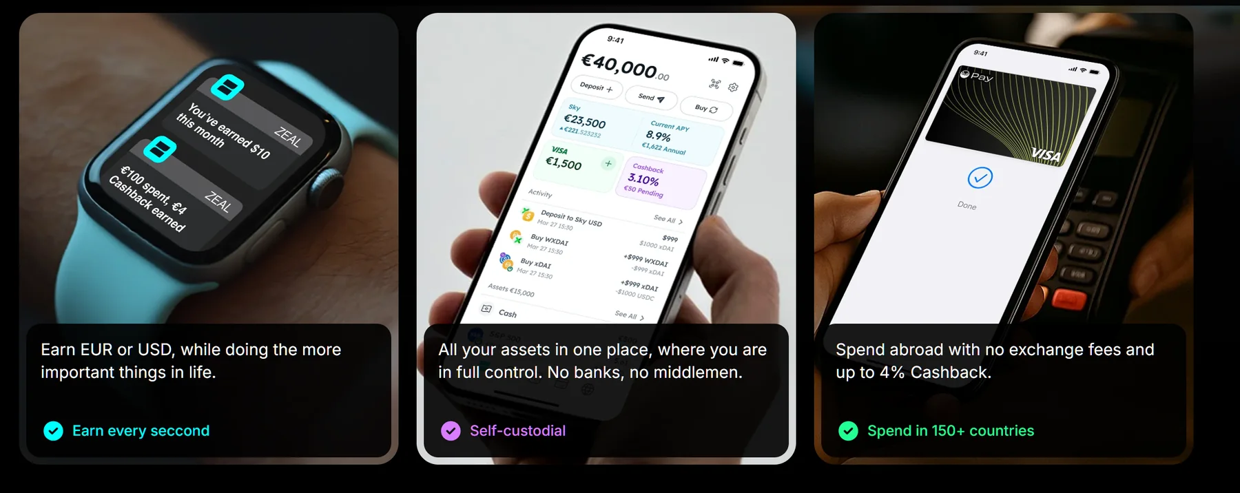 FinTech wallet, yield, cashback, and card payment product